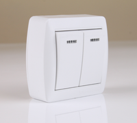 Interrupteur mural blanc Offre Spéciale 2 gangs avec indicateur 16A lumière d'alimentation électrique 220V IP22 monté en Surface EU/UK/US plastique ABS