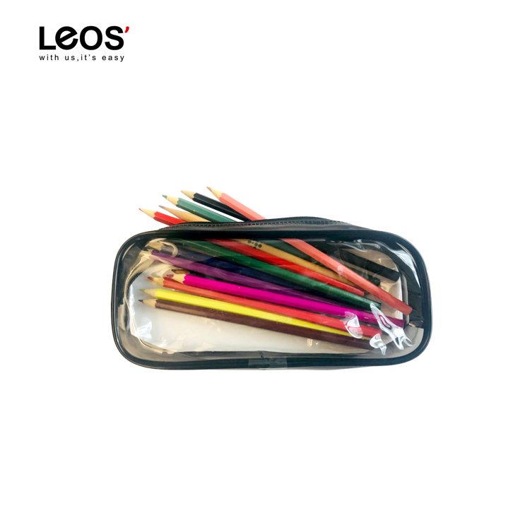 Пластиковый прозрачный пенал из ПВХ на молнии для школьников и детей