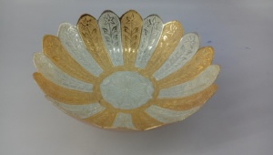 Cuenco para servir chapado en oro y plata de diseño único, Decoración de mesa elegante de lujo para el hogar con Metal pulido para frutas secas - Product Image 6