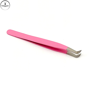 Pince à faux-cils à bout fermé, couleur argent, rose, avec nom de marque personnalisé et emballage, vente en gros, qualité professionnelle, 100% - Product Image 4