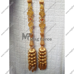 Borla de lingotes dorados con cordón para borlas de decoración Precio al por mayor Borlas de decoración de la casa - Product Image 5