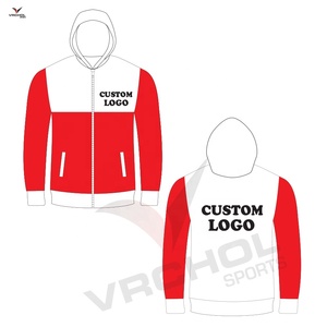 Customized Red <b>Fleece</b> <b>Hoodie</b> Plus Size Knitted with Embroidered Pattern Anti-Wrinkle Design - Product Image 1