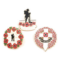 Épingles à revers en émail doux personnalisées avec fleur de pavot rouge, cadeau du jour du Souvenir du fabricant
