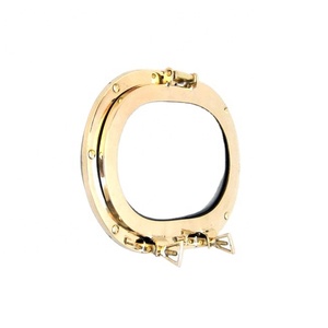 Indien En Laiton Nautique Ovale Forme Hublot avec Miroir et Laiton Poli Fini Exportateur De L'inde - Product Image 1