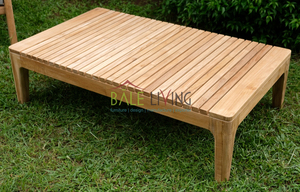 Table basse rectangulaire en bois de teck massif Mobilier de salon et de salle à manger design industriel