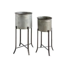 Jardinières de jardin en métal galvanisé, Pot en métal de luxe moderne et Vintage, support à Joint, panier de plantes noir - Product Image 6