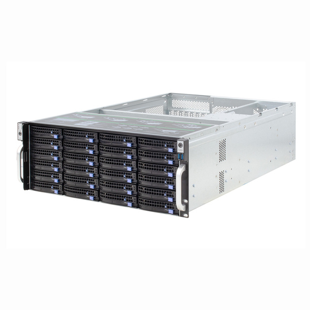 4U-24Bays Rackmoun With MiniSAS /SATA 6G Backplane Server case With 1300W 1+1 PSU Chassis