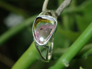 แหวนพลอยทัวร์มาลีนชุบเงิน สไตล์ชาติพันธุ์ หินทรงกลมธรรมชาติ เครื่องประดับสำหรับวันครบรอบและงานแต่งงาน ชุบทองคำแท้ตลอดกาล - Product Image 3