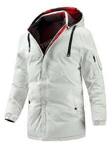 Blouson d'hiver décontracté pour homme, de haute qualité, mi-long, à capuche, avec fermeture éclair, col montant, séchage rapide, respirant, service OEM - Product Image 3