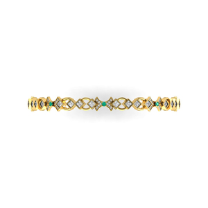 El mejor diseño de moda 18K oro amarillo sólido diamante natural Esmeralda flor brazalete para boda piedras preciosas joyería fina fabricante - Product Image 4