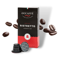   O'ccaffe Ristretto Capsules Compatibles en Aluminium Boîte de 10 capsules dans un carton pour café