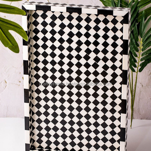 SPLENDID EID AND RAMADAN GIFTS BAKHOOR AND BURNAR SET OF BONE INLAYS SERVING <b>TRAYS</b> SETS FOR HOME DECOR CRAFTSY HOME - Product Image 2