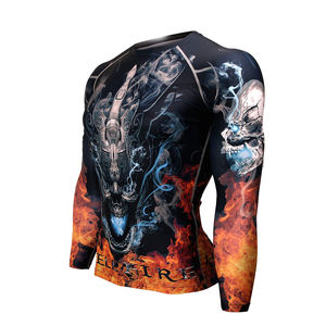 Chemise de Sport de protection contre les éruptions cutanées, tissu Bjj personnalisé, Design gratuit, manches longues, Polyester uni, vente en gros, Sublimation, OEM, Gsm - Product Image 5