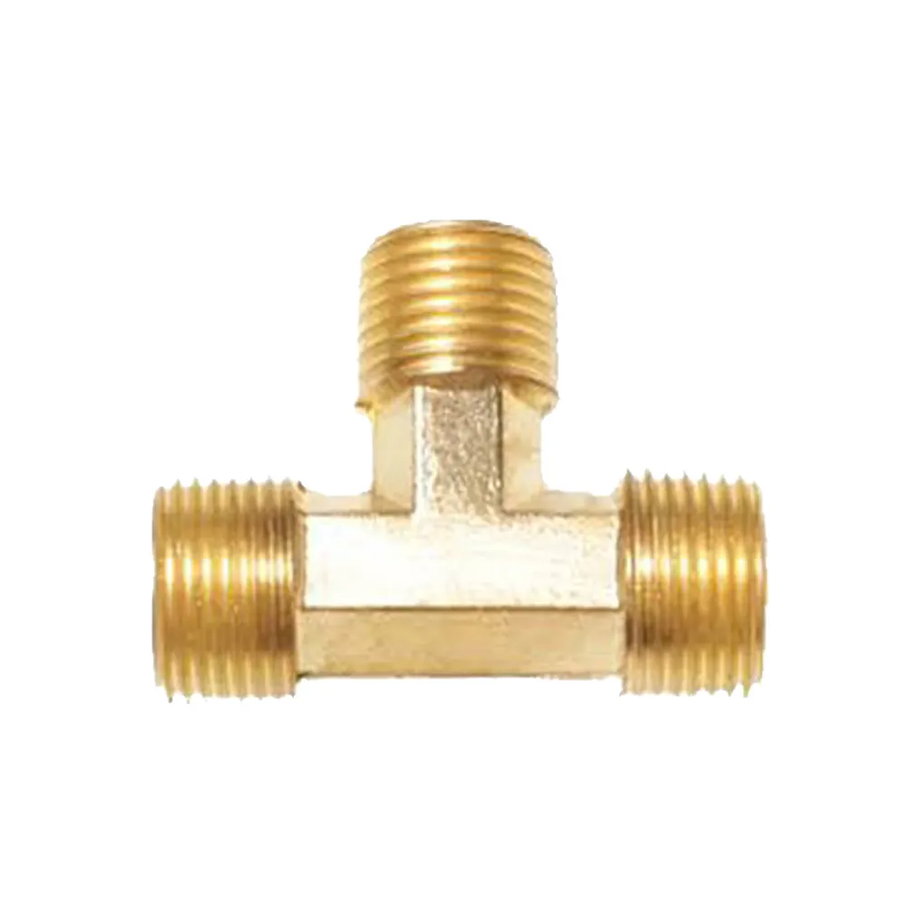 Premium Quality Brass Threaded Tee Fitting 3 Way Tee Connector Valve Coupling Adapter Tube Fitting Water Air Pump Copper Pipe