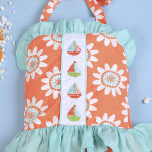 Bikini de algodón bordado colorido Ropa de playa para niñas Traje de baño para niños-Ropa deportiva de tela BB1800 - Product Image 2