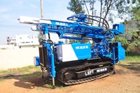 PRIME RIGS PBHD-30 Foreuse de piliers montée sur chenilles pour trous de dynamitage, 30 mètres, chariot hydraulique super robuste, diamètre max. 200 mm Bleu