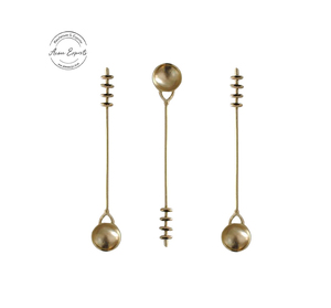 ช้อนเอนกประสงค์ทำจากทองเหลืองด้านยาวช้อนเครื่องเทศเครื่องใช้บนโต๊ะอาหารสำหรับเป็นของขวัญทางธุรกิจช้อนชาโลหะดีไซน์แบบโบราณ - Product Image 3