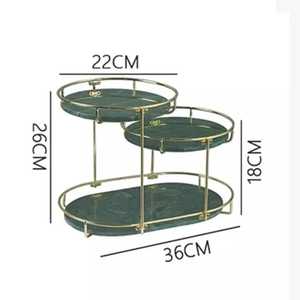 ORGANISATEURS COSMÉTIQUES EN MÉTAL MARBRE NATUREL ORGANISATEURS DE MAQUILLAGE POUR SALLE DE BAIN CHARIOT DE BAR - Product Image 3