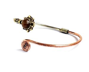 กำไลข้อมือแฟชั่นทำด้วยมือมาใหม่ชุบเงินและเสือคูเปอร์ด้วยหินกำไลข้อมือหินที่ทำด้วยมือไม่ซ้ำใคร - Product Image 4