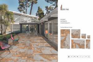 24x24 thiết kế hiện đại đầy đủ cơ thể travertine 2 cm Độ dày sứ ngoài trời nhà để xe sàn vườn gạch firebrick điểm nhấn - Product Image 6