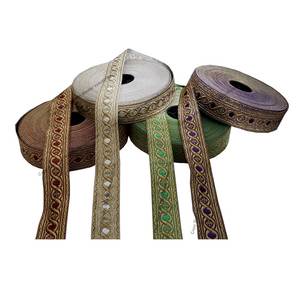 Jacquard Iglesia cinta litúrgica, oro metálico Hex Galloon trim for vestments - Product Image 1