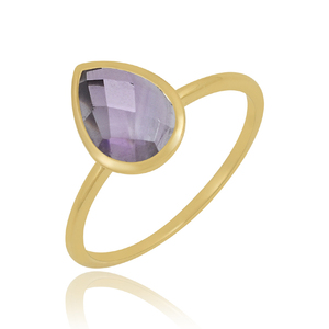 Bague élégante au design classique et simple en argent sterling 925 avec pierre précieuse améthyste, en stock, prix de gros, fabrication de bagues tendance - Product Image 1