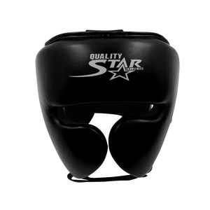 Protectores de cabeza de boxeo de cuero genuino, Color negro, seguridad para la cabeza, venta al por mayor - Product Image 1