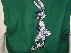 Blouson bombardier pour hommes, à manches en cuir, avec poignets en tricot rayés, personnalisé en laine - Product Image 3