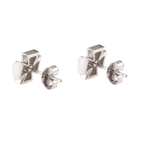 Boucles d'oreilles en argent sterling 925 au design personnalisé, petites boucles d'oreilles à clous simples, boucles d'oreilles à clous en forme de croix, bijoux pour femmes et hommes, bijoux unisexes - Product Image 5
