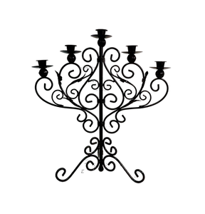 Bougeoir de qualité supérieure Design classique Bougeoir en fer de couleur noire pour hôtel et restaurant à la maison - Product Image 1