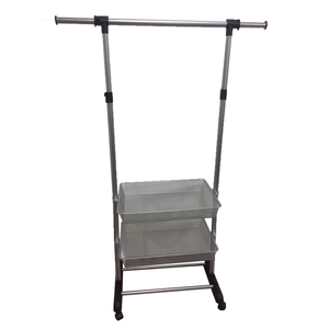 Ev oturma odası otel banyo mobilyaları kullanımı için tek giysi rafı ile beyaz kaplama teleskopik örgü sepet - Product Image 2