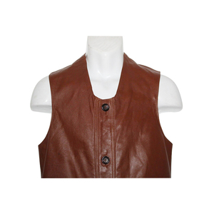 เสื้อกั๊กนักขี่มอเตอร์ไซค์ของผู้ชายเสื้อกั๊กทางการผ้ายีนส์ไซส์ใหญ่หนังแท้สำหรับฤดูหนาวทำตามสั่ง - Product Image 2