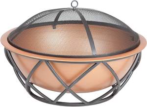 Bol en cuivre unique de foyer de peinture avec le support de fer pour la décoration extérieure - Product Image 4