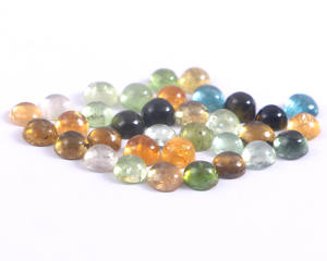 Prix de gros cabochon de tourmaline multicolore naturelle de 8mm pour la fabrication de bijoux en cristal - Product Image 3