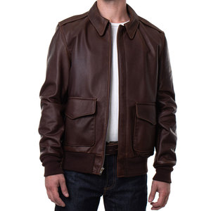 Chaqueta de Piloto de Cuero para Hombre, con Tela de Lona, Resistente al Viento, Transpirable y Ecológica, en Oferta - Product Image 4