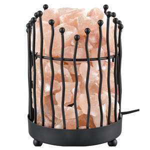 Lámpara de pared de sal del Himalaya IMPEX PAKISTAN, cesta de hierro tallado con sal natural cortada, decoración del hogar, artesanías naturales - Product Image 2