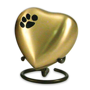 Keepsake Paw Prints Classic Heart Pewter <b>Pet</b> Cremation <b>Urn</b> - Engravable Our collection of <b>urns</b> are made with 100% brass - Product Image 2