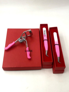 Pince à épiler d'extension de cils de volume de botte russe revêtement en poudre Double couleur avec outil de beauté de bigoudi d'acier inoxydable de poignée de diamant - Product Image 6