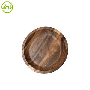 Plateau à dessert en bois rond écologique de 5 pouces pour le camping - Product Image 1