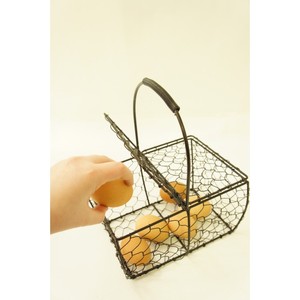 Panier de rangement pour œufs en fer forgé, forme carrée, en métal noir, accessoire de cuisine élégant, support de rangement et d'exposition - Product Image 3