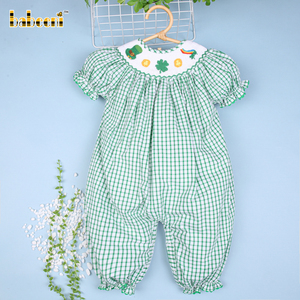 Combinaison bébé fille à manches courtes pour la Saint-Patrick avec boutons-pression - Saison printemps 100% coton certifié OEKO-TEX BB1821 - Product Image 2