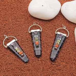 Pendentif plat en améthyste naturelle pour la guérison, pendentif en cristal de guérison, pendentif en améthyste à sept chakras pour la guérison, bijoux - Product Image 1