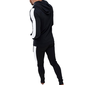 Survêtements OEM personnalisés en gros pour hommes – Vêtements de sport ajustés, décontractés, coupe slim, à manches longues, en pur coton/polyester. - Product Image 3