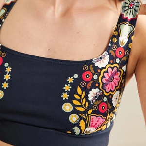 Ladies Printed Fitness Printed Bra Gym Mid Impact Yoga Bra <b>Padded</b> <b>Running</b> Jogging Exercise Fitness Blackout Vest Gym wear - Product Image 2