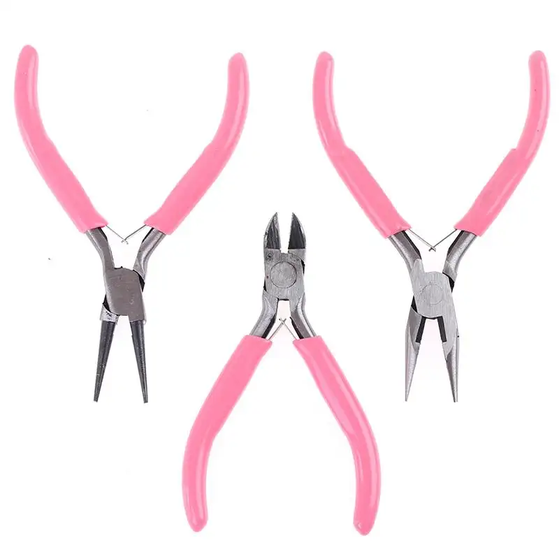 High Quality 3pcs Jewelry Making Pliers Tools with Needle Nose Chain Nose Round Nose Pliers and Wire Cutter