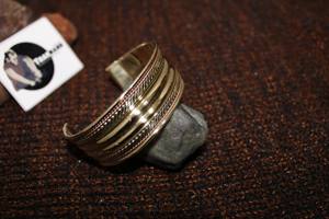 Tradnary Woven Handmade Brass <b>Cuff</b> <b>Bracelet</b> in Golden Color With Copper Wire Design for Women <b>Fashion</b> at Wedding and Parties - Product Image 3