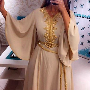 ELEGANT--COLORFUL--RESHAM--EMBROIDERY y boda, elegante, ON--PRETTY---CAFTAN--DRESS---FOR--PARTY--WEAR y trabajo, 2021 - Product Image 1