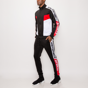 Survêtement d'hiver personnalisé pour homme, écologique, anti-transpiration, avec panneau latéral et pantalon de jogging en mélange de coton - Product Image 2