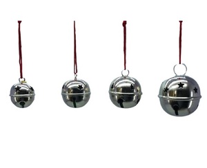Ensemble de 4 cloches en nickel métallique, décoration suspendu de noël, décoration de maison, boule de décoration, meilleure vente - Product Image 6