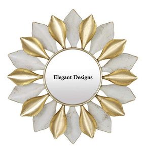 Espejo de pared de Metal hecho a mano de diseñador elegante, espejo decorativo elegante con forma de flor de la mejor calidad para el hogar, espejo de pared al por mayor - Product Image 4